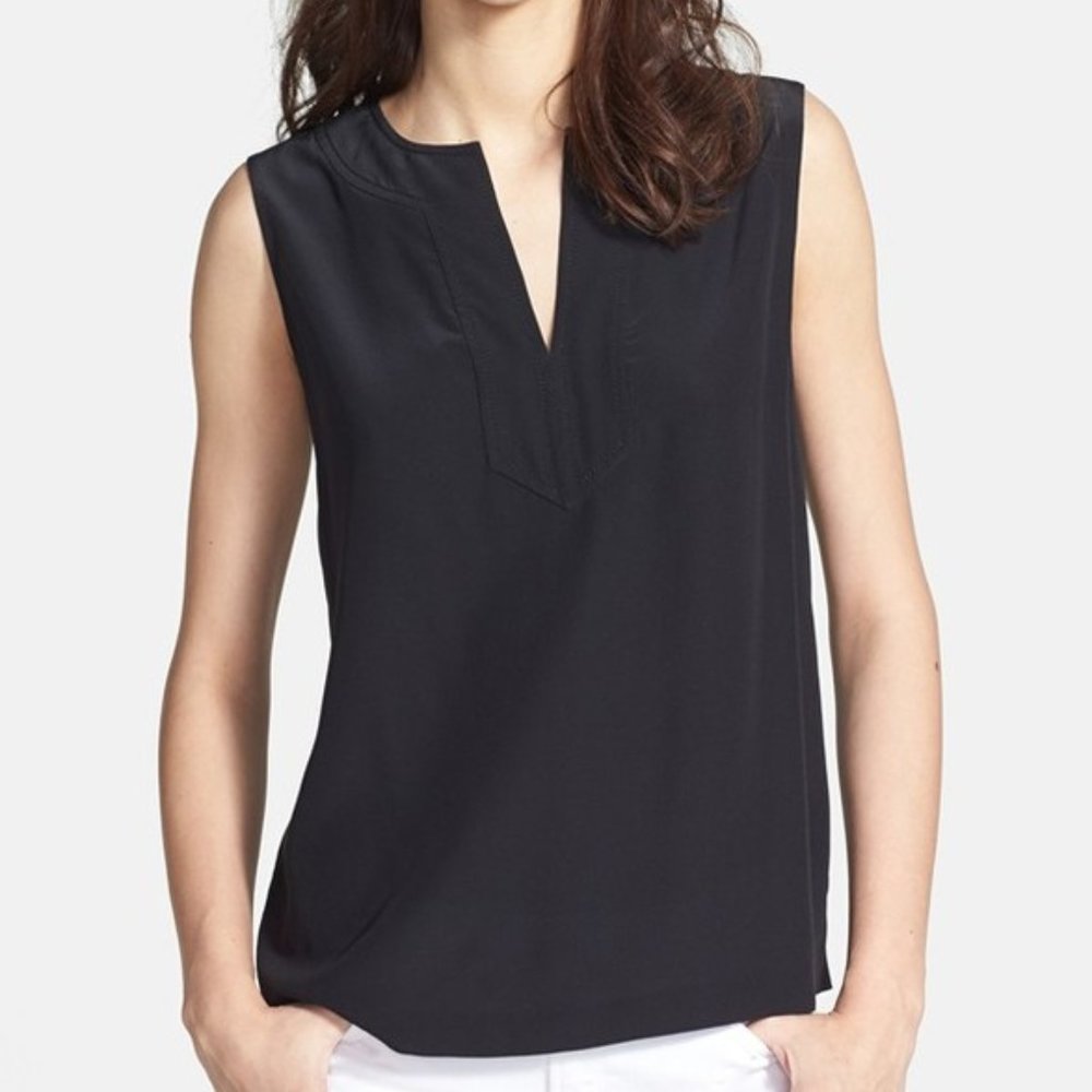 Kate Spade New York "Gemma" Black Sleeveless Silk Top